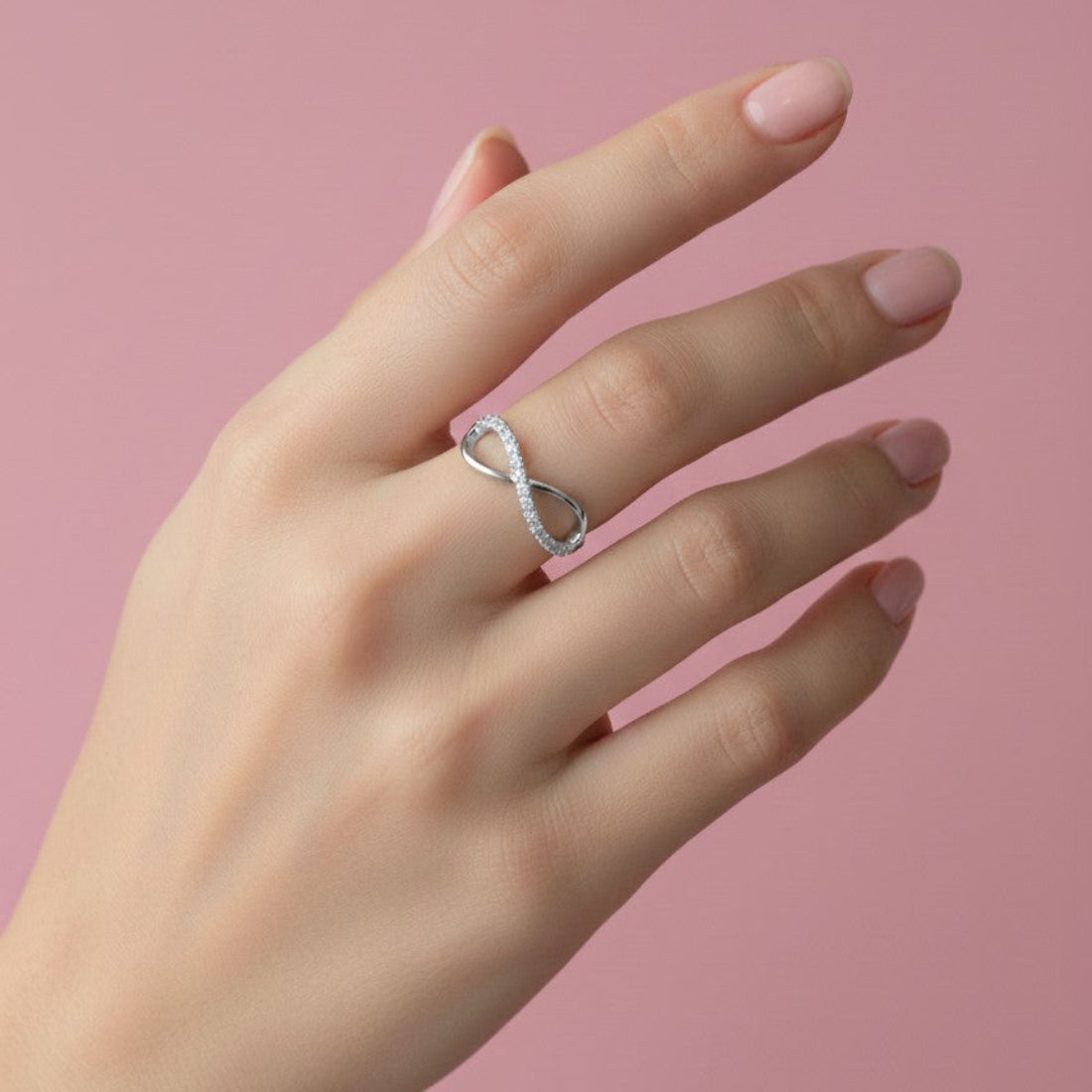 Sparkling Silver Infinity Ring
