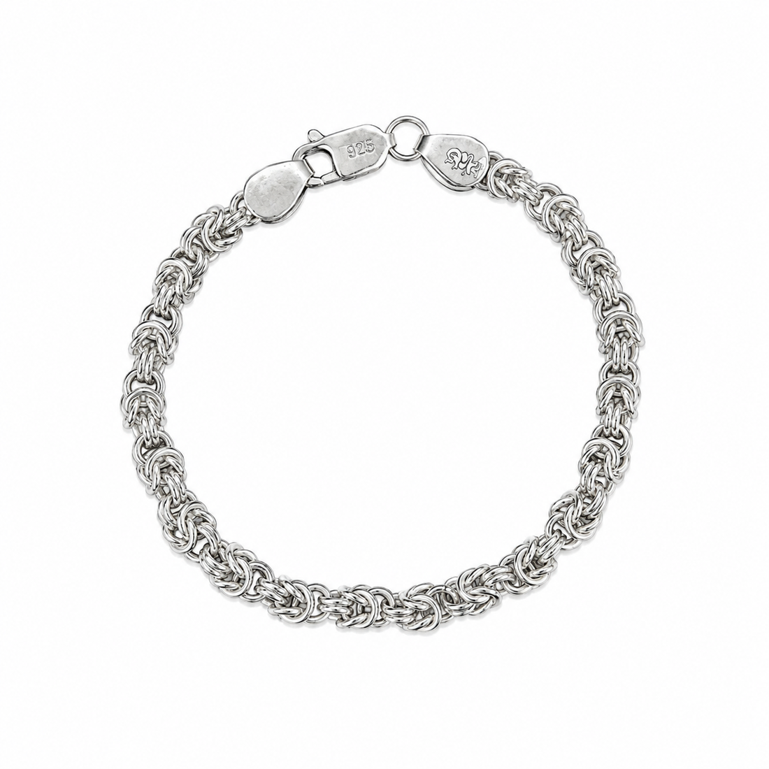 925 Sterling Silver Byzantine Bracelet | Premium Handcrafted Chain Bracelet