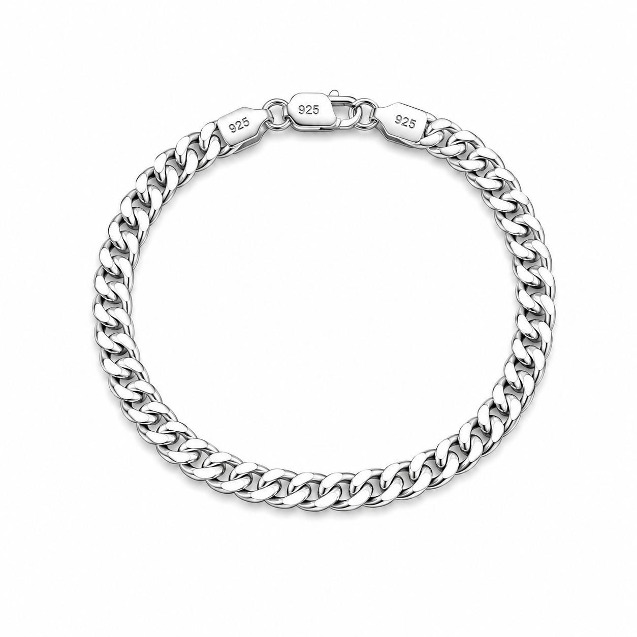 925 Sterling Silver Curb Chain Bracelet | Premium Classic Link Bracelet for Men & Women