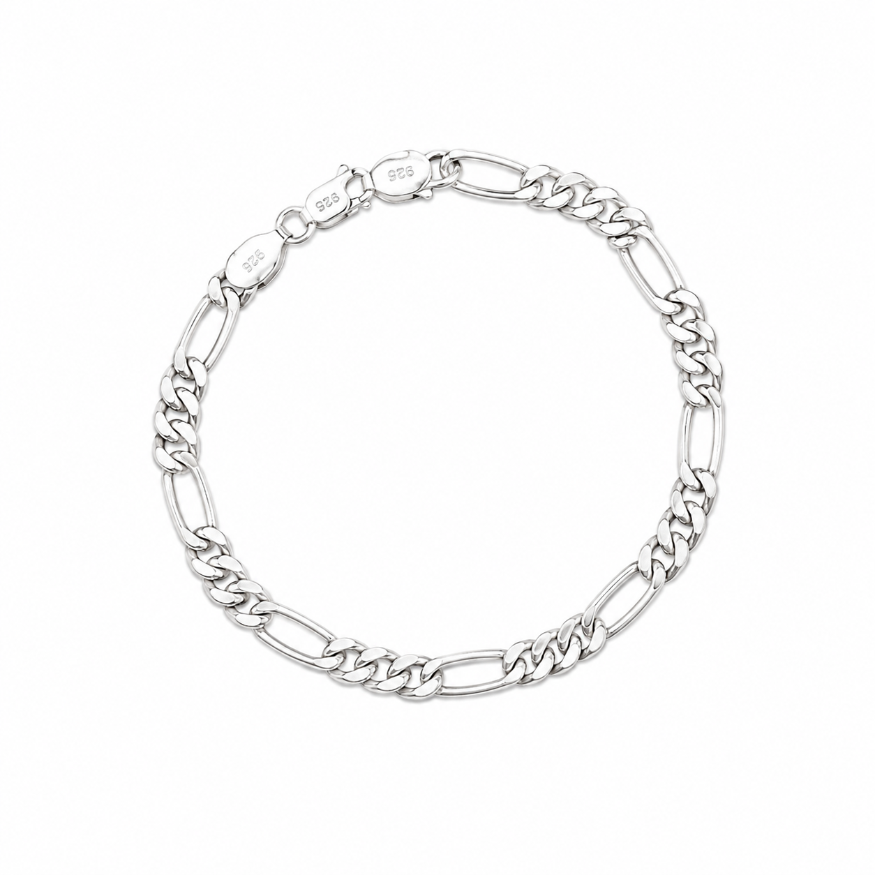 925 Sterling Silver Figaro Chain Bracelet | Classic Link Bracelet for Men & Women