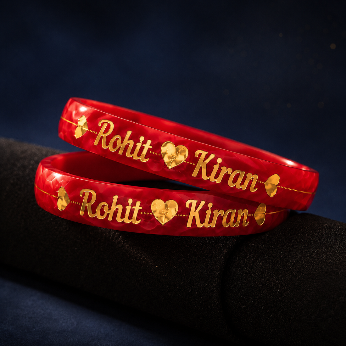 Customized Gold Couple Name Bangles –