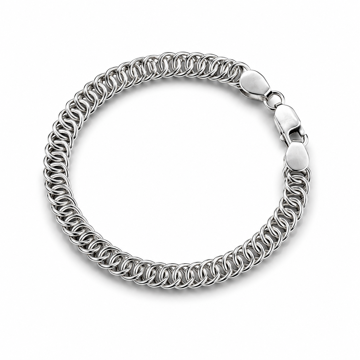 925 Sterling Silver Byzantine Chain Bracelet | Luxury Handmade Bracelet for Men & Women