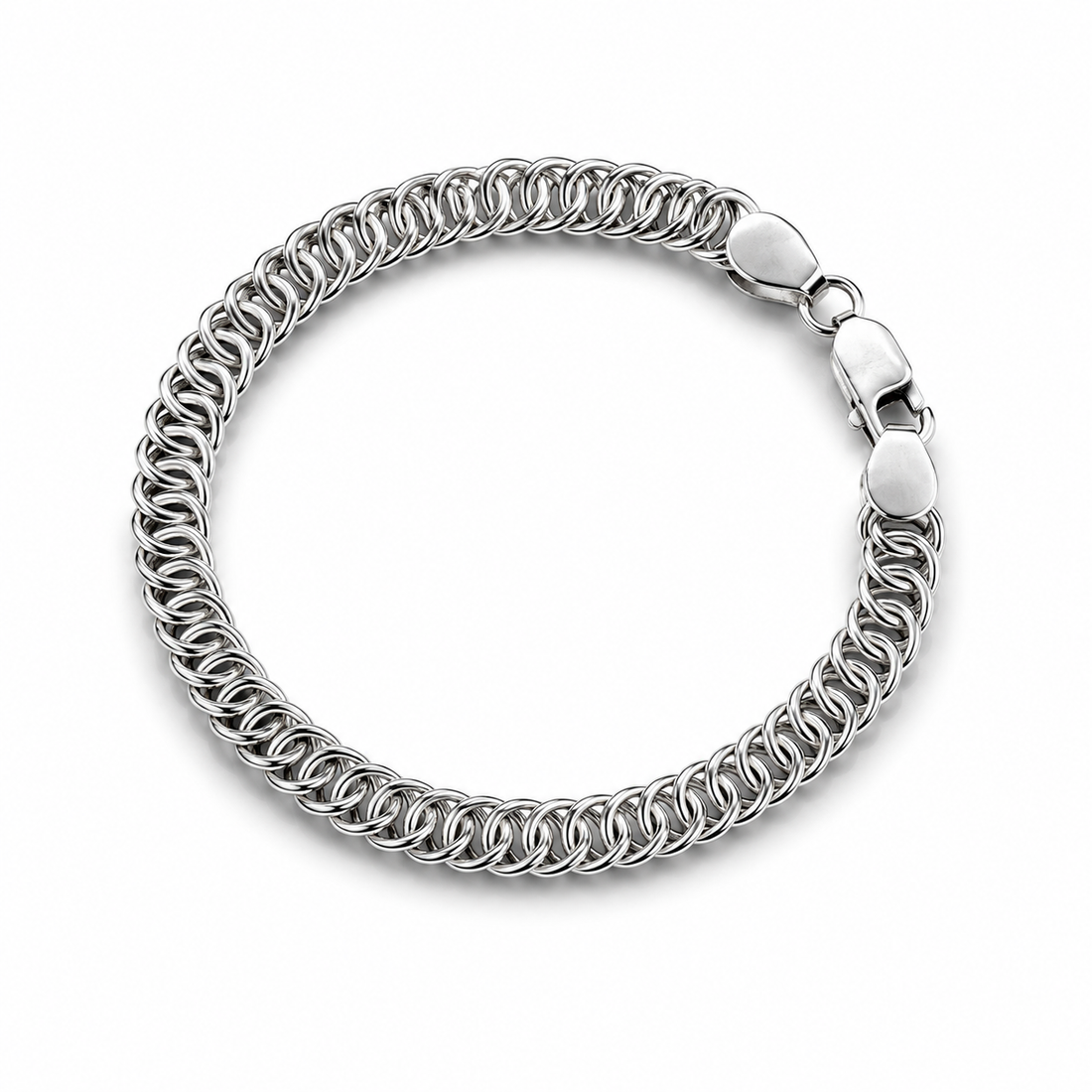 925 Sterling Silver Byzantine Chain Bracelet | Luxury Handmade Bracelet for Men & Women