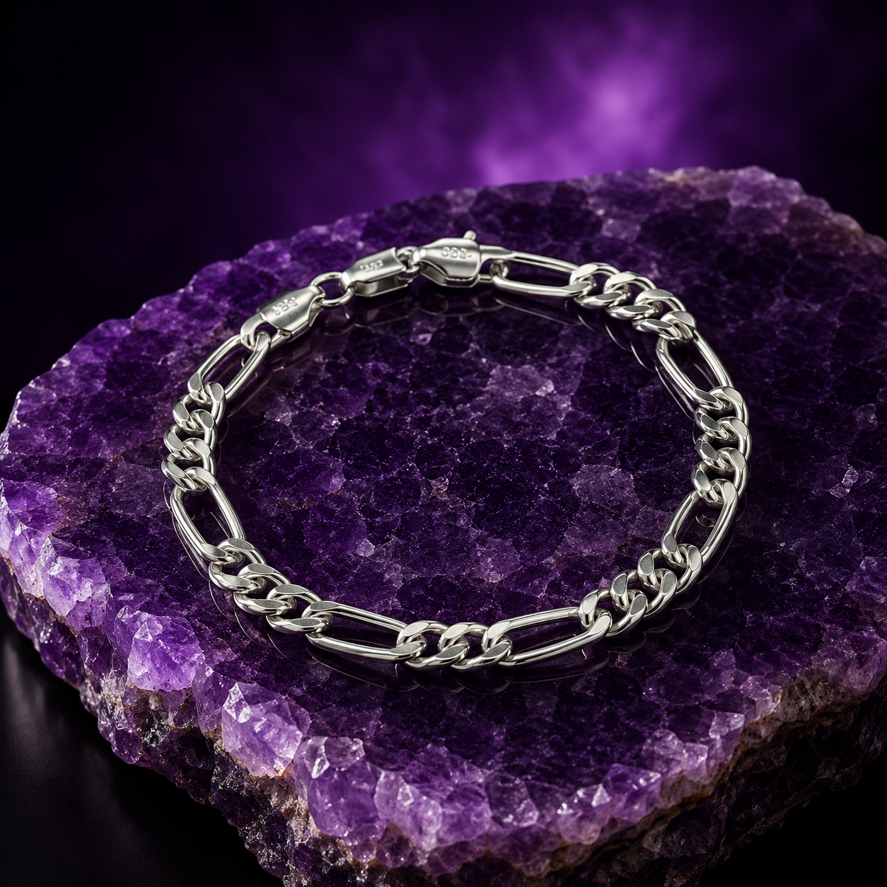 925 Sterling Silver Figaro Chain Bracelet | Classic Link Bracelet for Men & Women