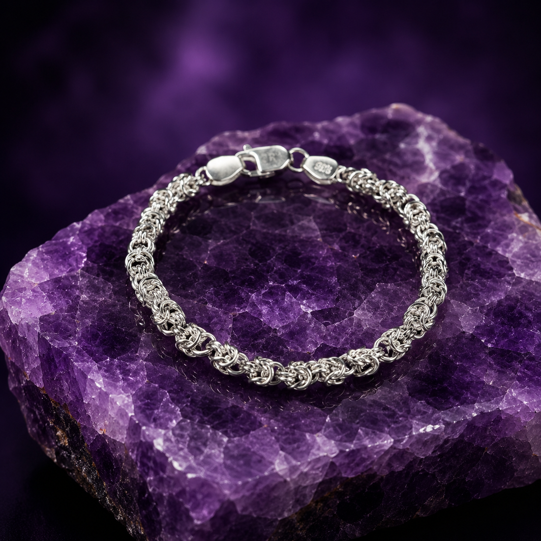 925 Sterling Silver Byzantine Bracelet | Premium Handcrafted Chain Bracelet