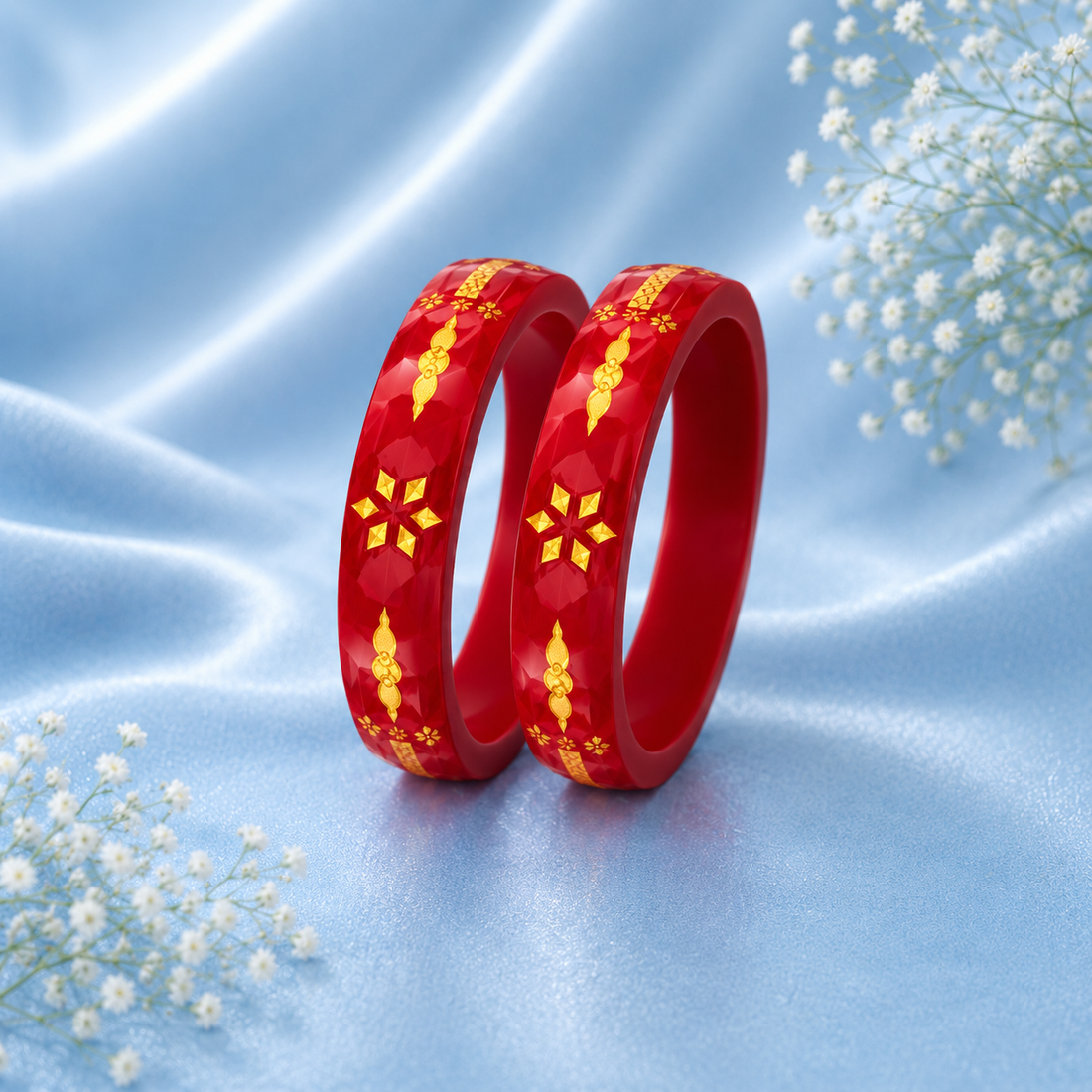 Traditional Red & Gold Bangles for Women | Elegant Bridal Designer Bangles