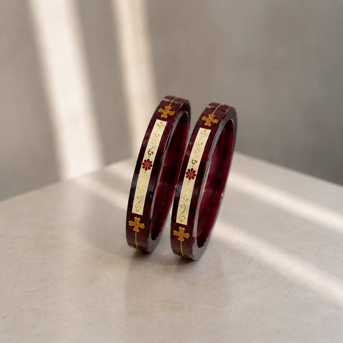 Elegant Maroon Traditional Bangles for Women | Premium Designer Ethnic Bangles