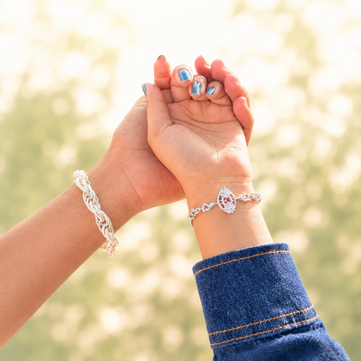 Romantic Silver Couple Bracelet