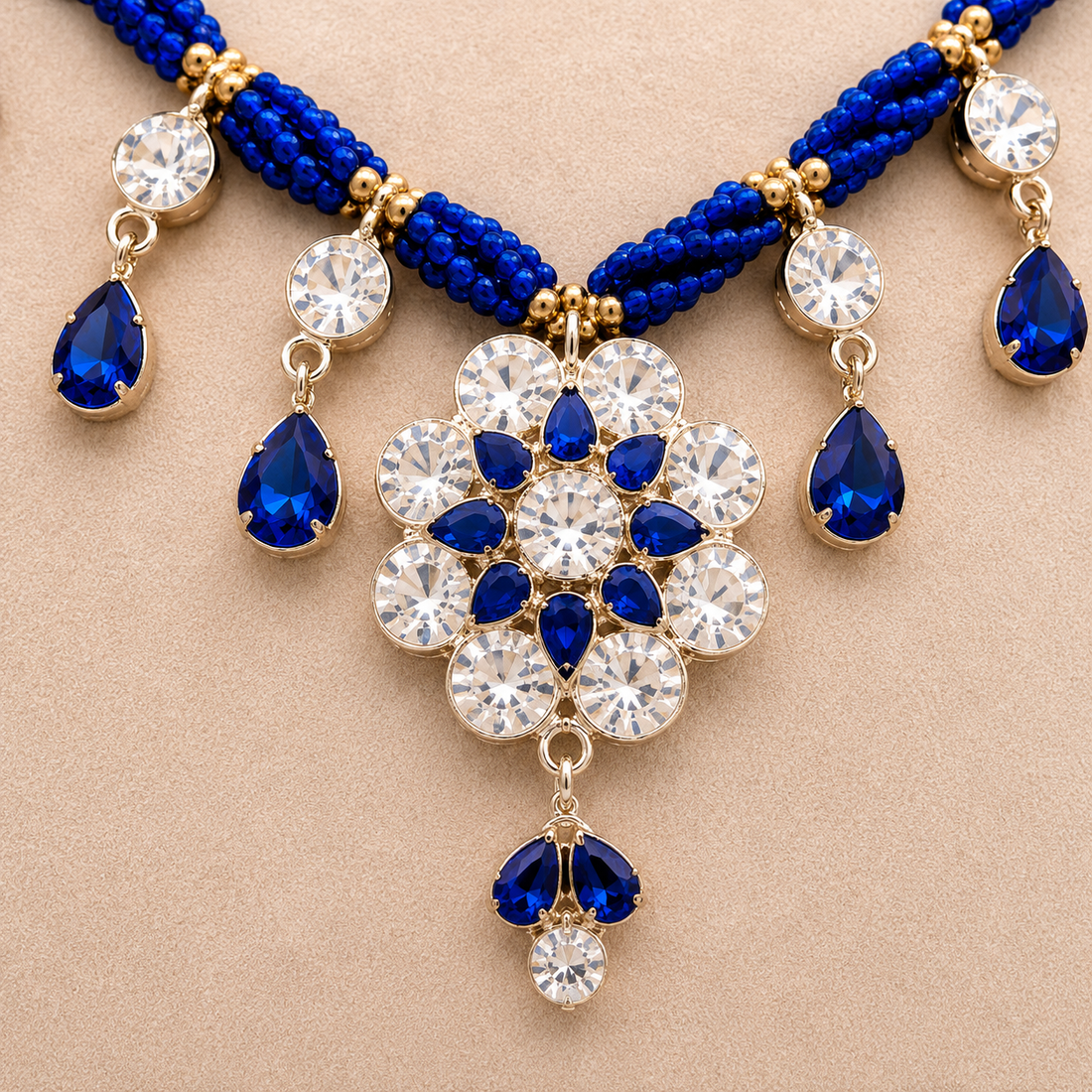 Royal Blue &  Necklace Set | Premium Bridal