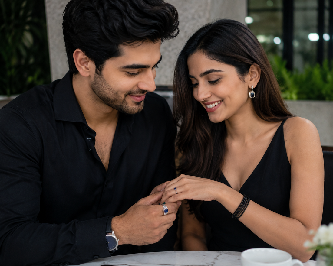 Royal Blue Sapphire Couple Ring Set – Premium Silver