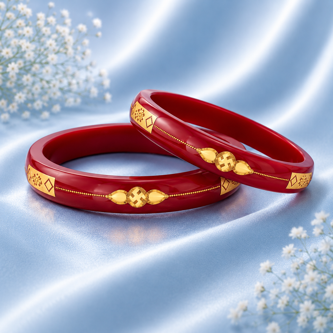 Premium Red & Gold Bangles for Women | Traditional Elegant Designer Bangles