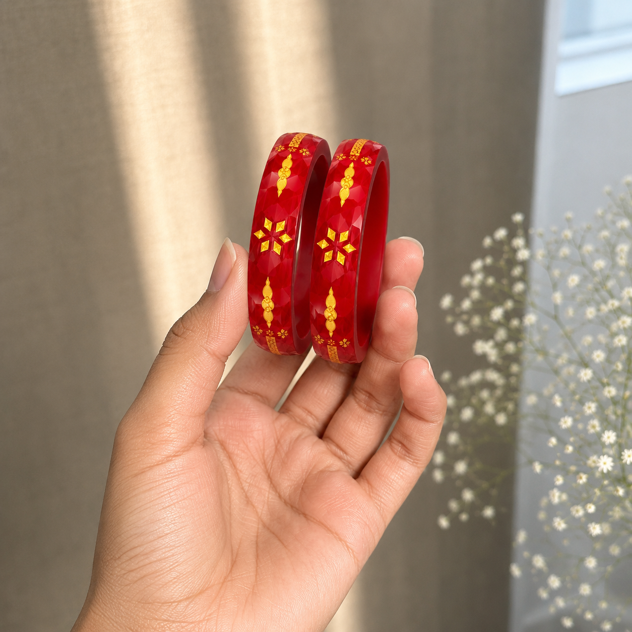 Traditional Red & Gold Bangles for Women | Elegant Bridal Designer Bangles