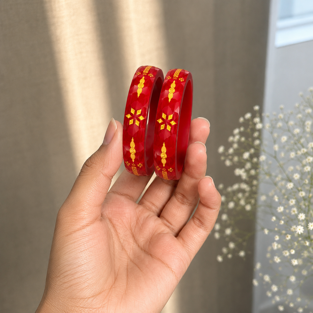 Traditional Red & Gold Bangles for Women | Elegant Bridal Designer Bangles