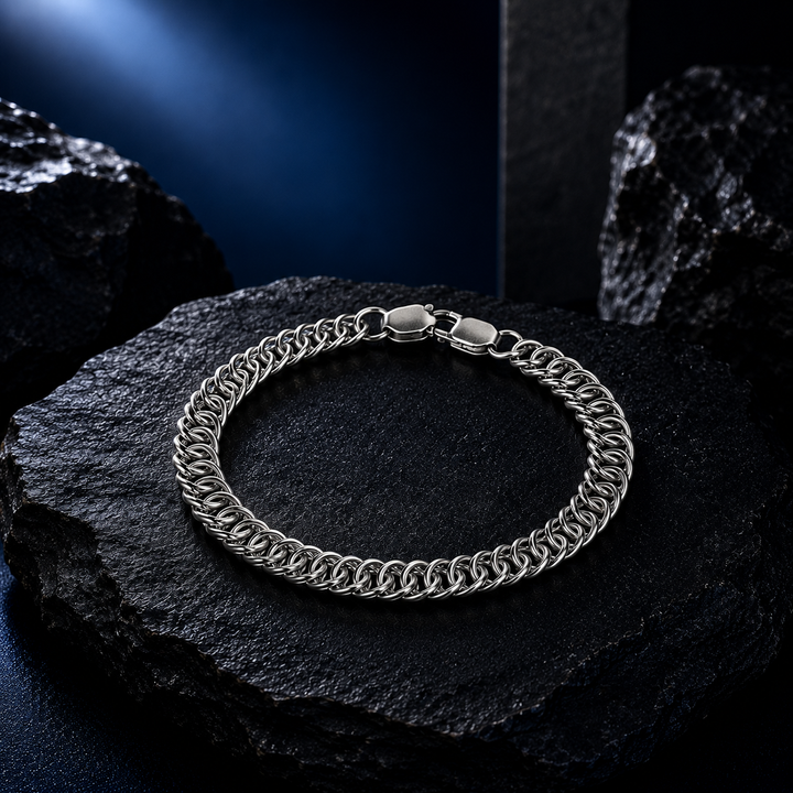 925 Sterling Silver Byzantine Chain Bracelet | Luxury Handmade Bracelet for Men & Women