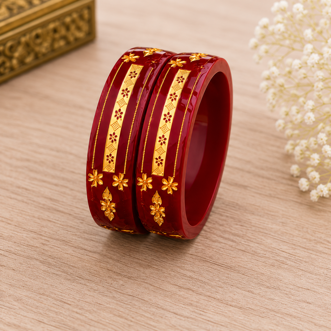 Luxury Red & Gold Bridal Bangles for Women | Traditional Designer Wedding Bangles