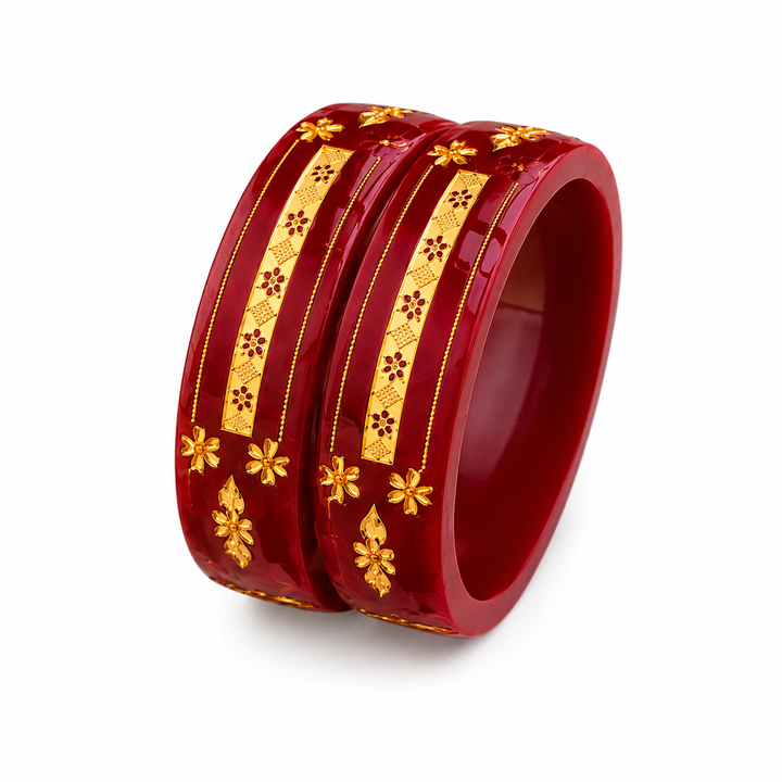 Luxury Red & Gold Bridal Bangles for Women | Traditional Designer Wedding Bangles