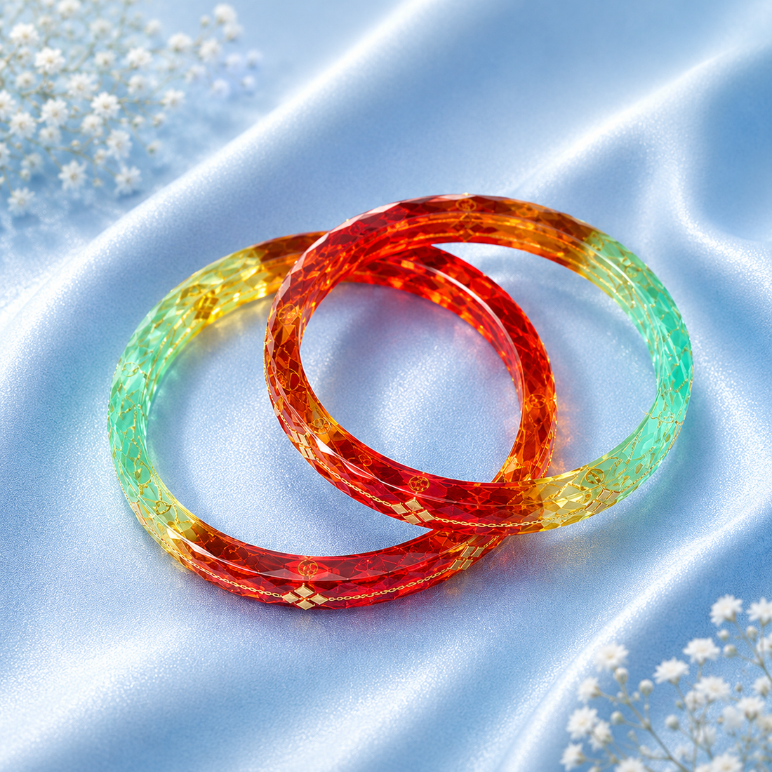 Multicolor Crystal Designer Bangles for Women | Premium Rainbow Fashion Bangles