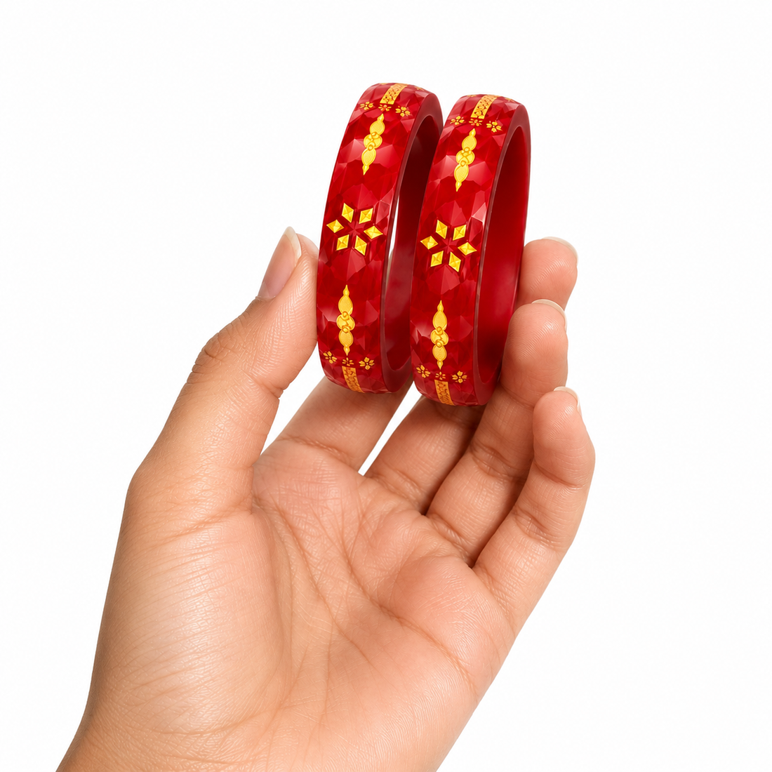 Traditional Red & Gold Bangles for Women | Elegant Bridal Designer Bangles