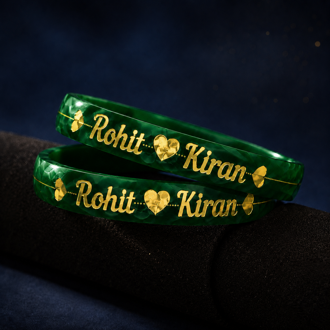 Customized Gold Couple Name Bangles –