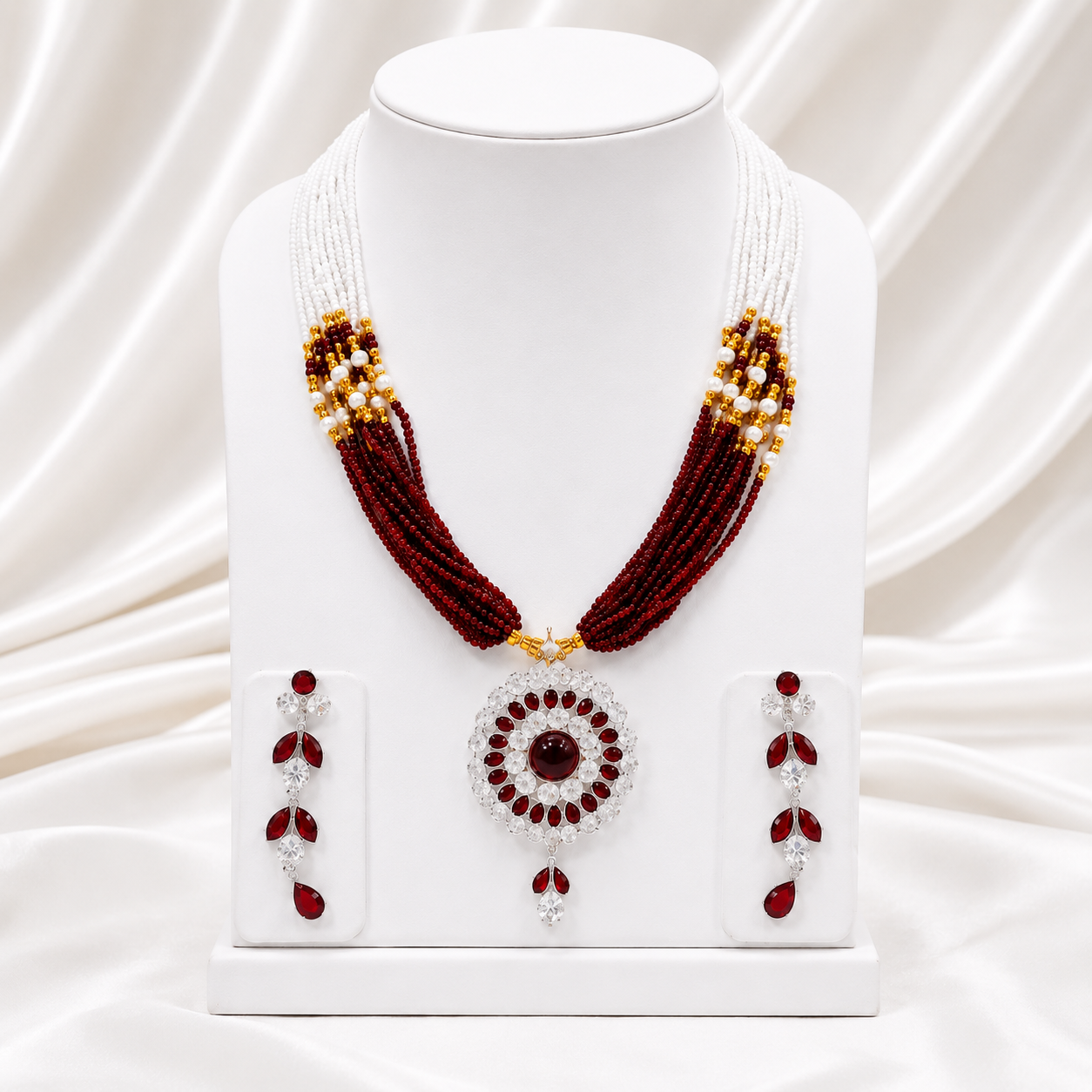 Red Ruby Stone Chatai Necklace