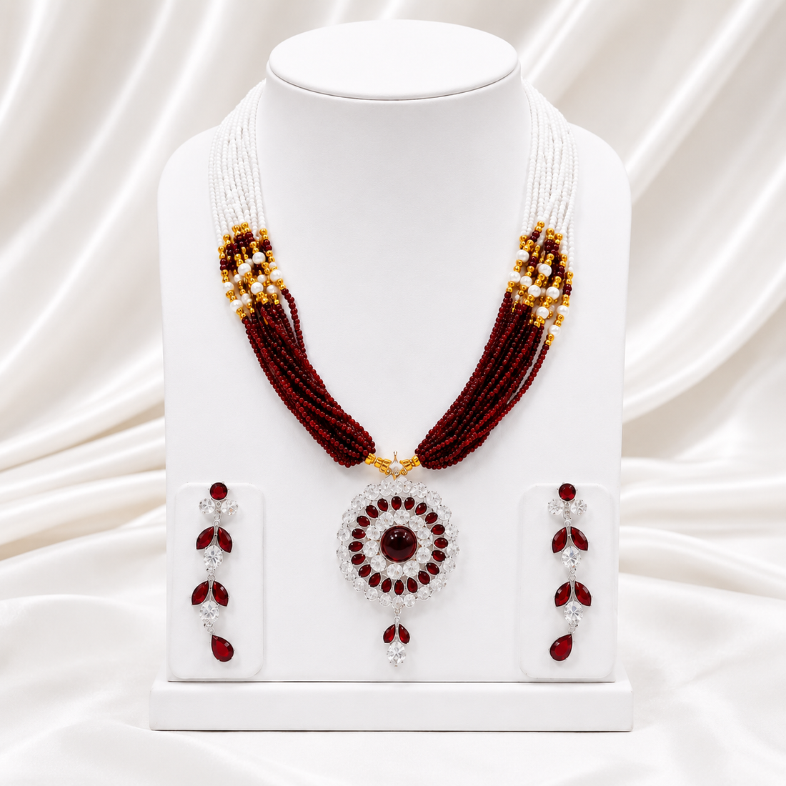 Red Ruby Stone Chatai Necklace