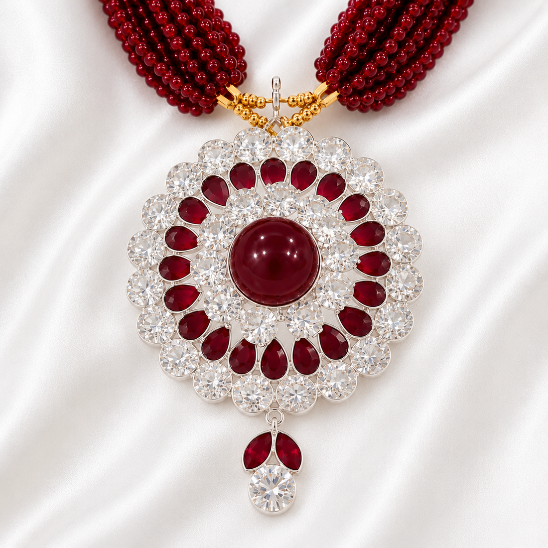 Red Ruby Stone Chatai Necklace