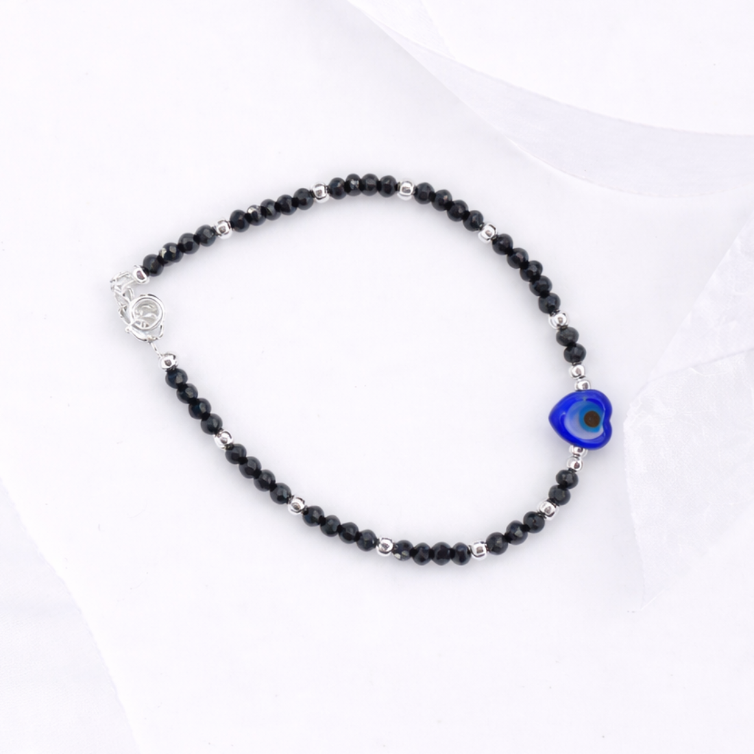Cobalt Blue Evil Eye Beaded Bracelet