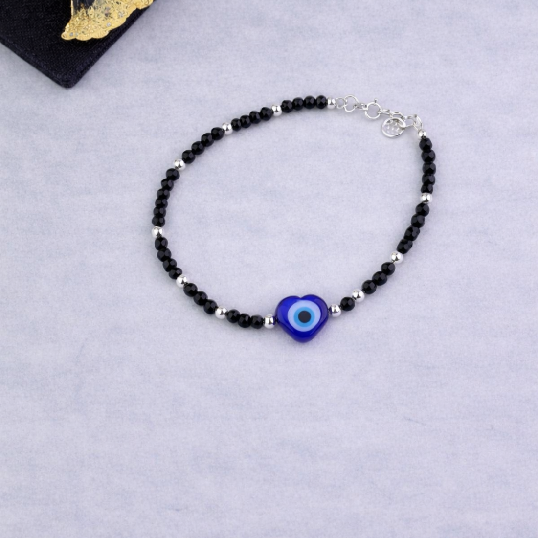Cobalt Blue Evil Eye Beaded Bracelet