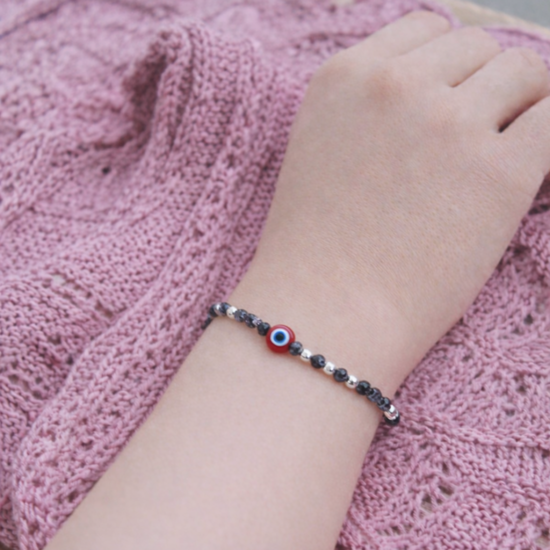 Red Evil eye Spinel Protection Bracelet