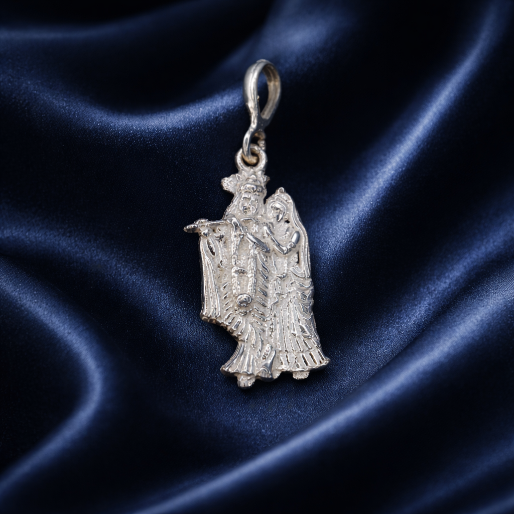 Radha Krishna Silver Pendant for Spiritual Elegance - Balaji Jewellers