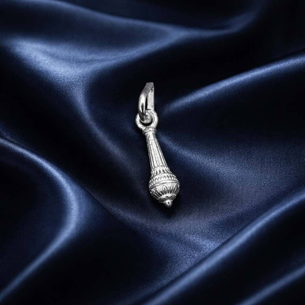 Silver Gada (Mace) Pendant – Sacred Lord Hanuman Divine Jewelry
