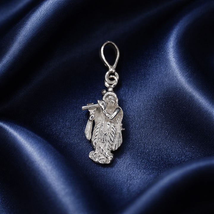 Divine Lord Krishna Silver Pendant - Spiritual 925 Sterling Silver Charm