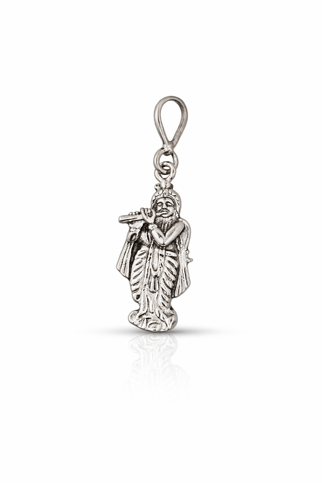 Divine Lord Krishna Silver Pendant - Spiritual 925 Sterling Silver Charm