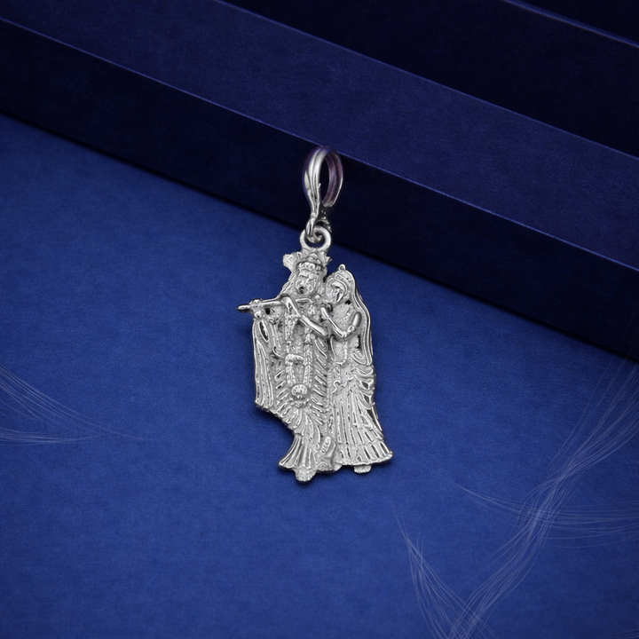 Radha Krishna Silver Pendant for Spiritual Elegance - Balaji Jewellers