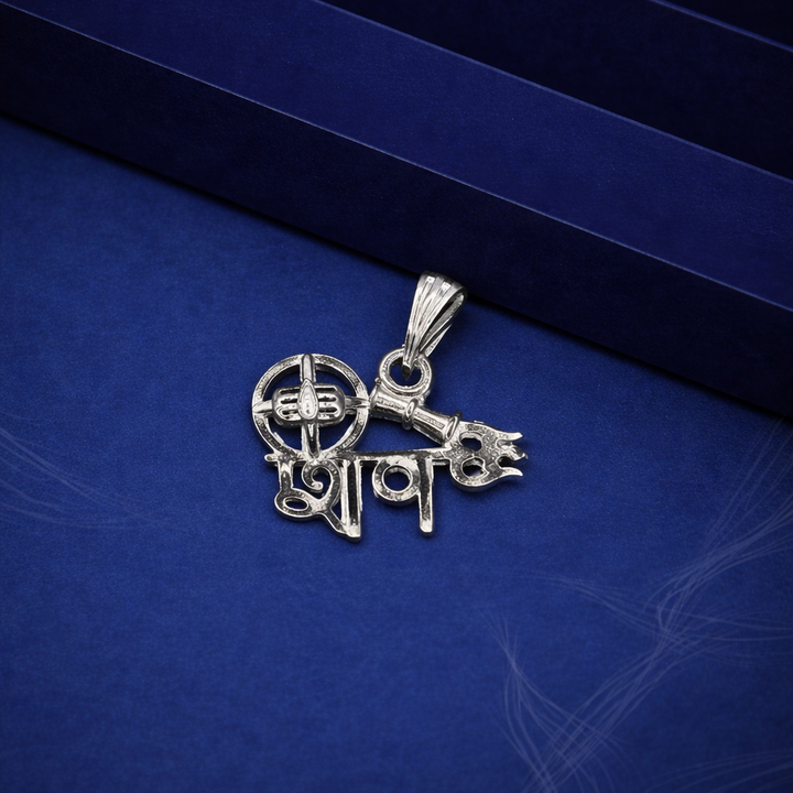 925 Sterling Silver Lord Shiva Mahadev Pendant with Trishul and Shivling