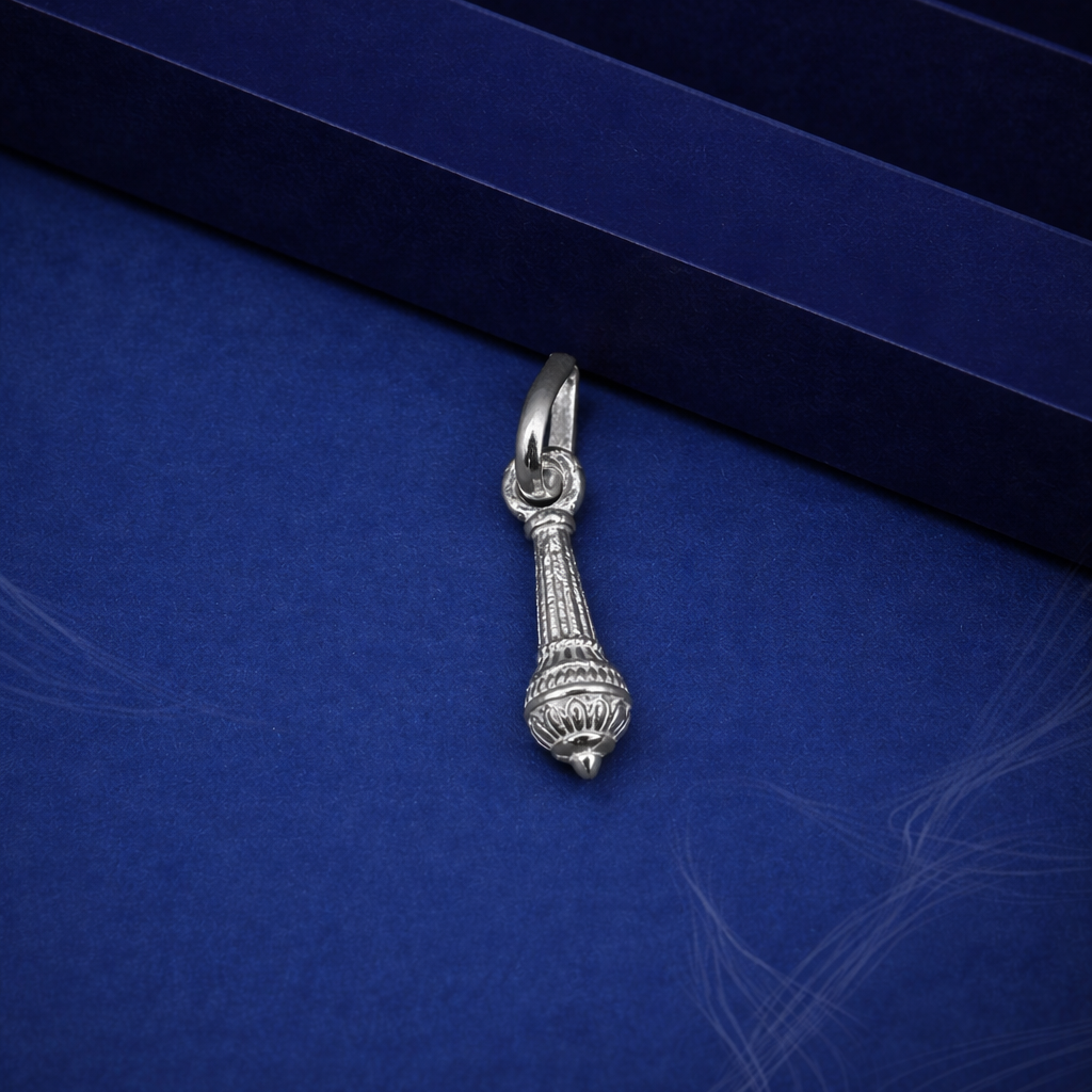 Silver Gada (Mace) Pendant – Sacred Lord Hanuman Divine Jewelry
