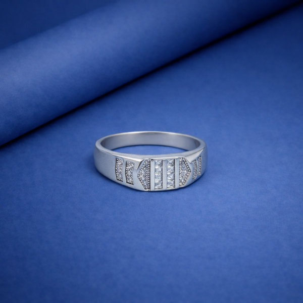 Art Deco Inspired Geometric Baguette Diamond Ring