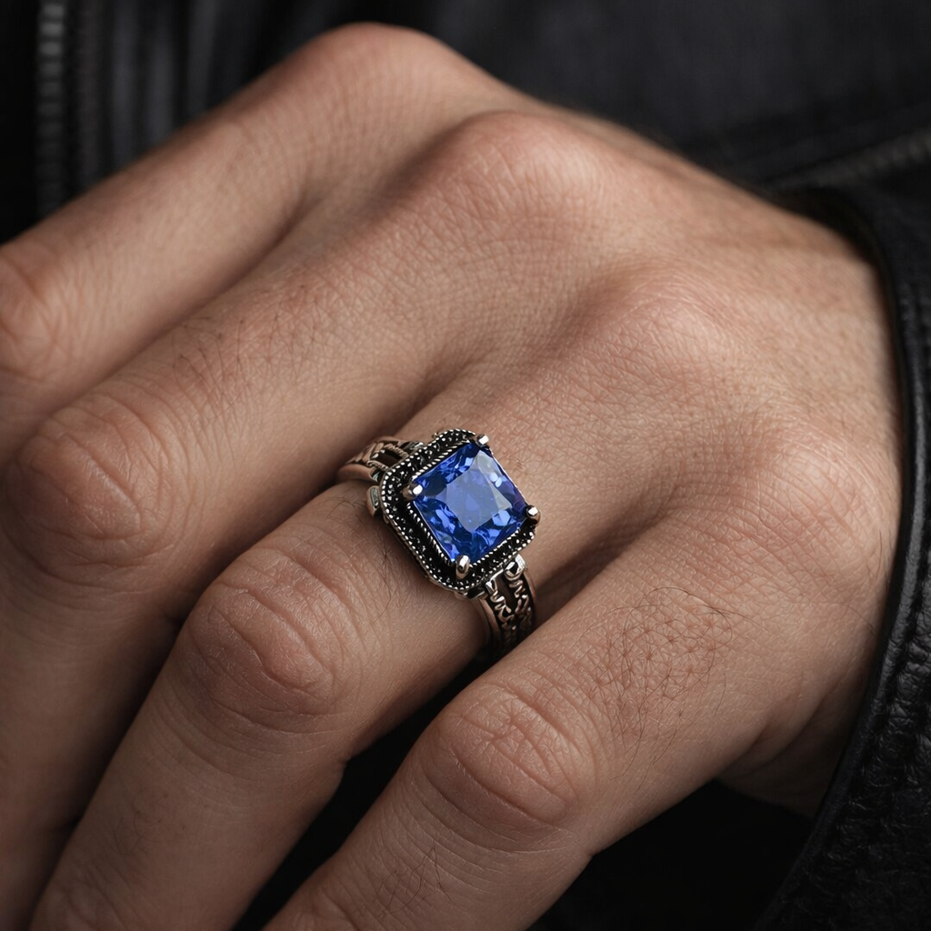 Cushion Cut 925 Sterling Silver Vintage Braided Ring