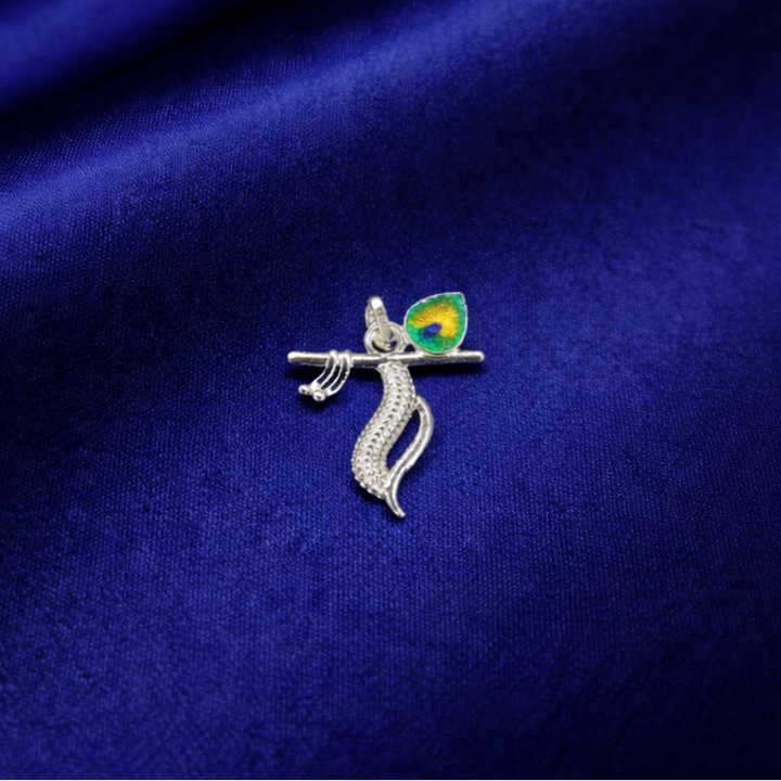 Lord Krishna Inspired Silver Bansuri Pendant