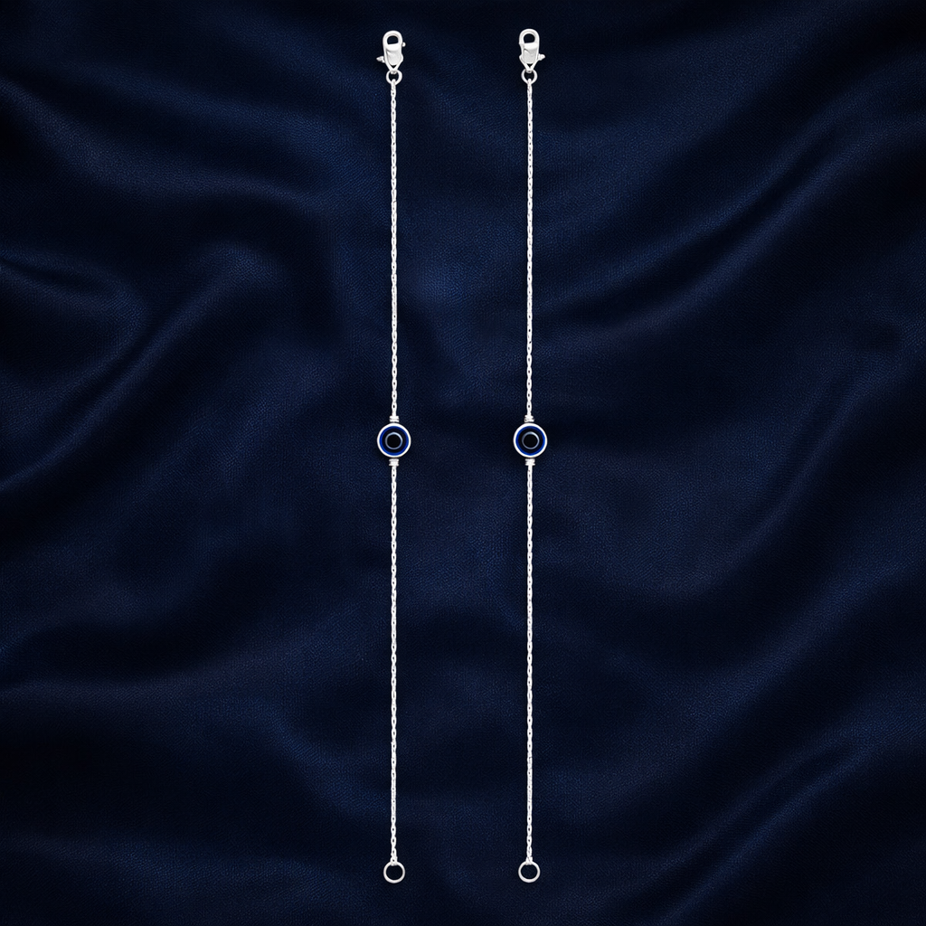 Delicate Anklet with Single Evil Eye Charm