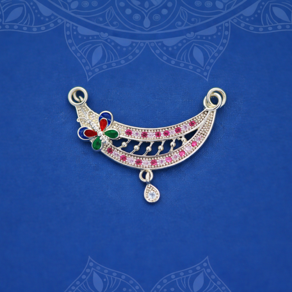 Silver Mangalsutra with Butterfly Accent - Balaji Jewellers