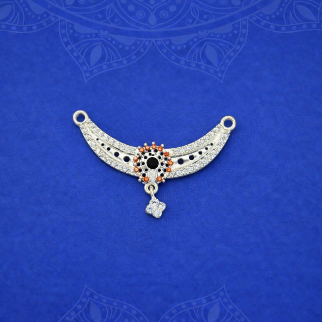Contemporary Floral Solar Silver Mangalsutra