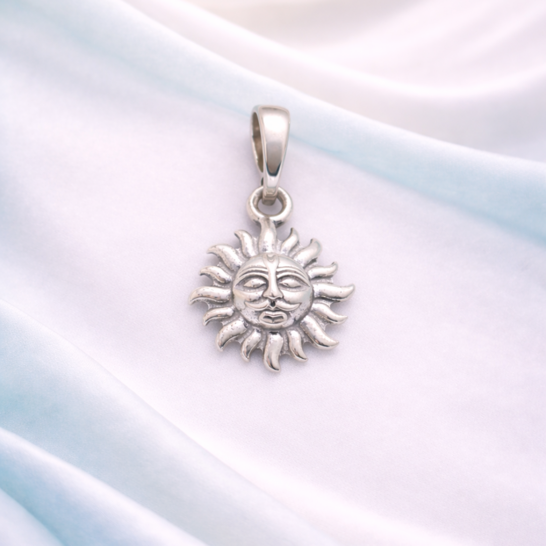 Vintage Silver Celestial Sun Pendant