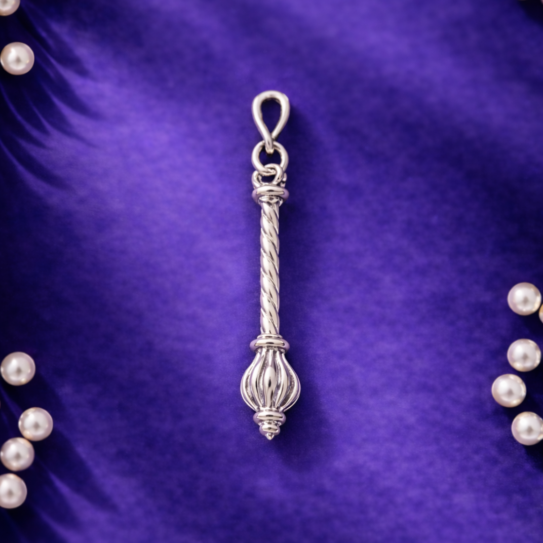 Handcrafted Silver Hanuman Gadda Pendant