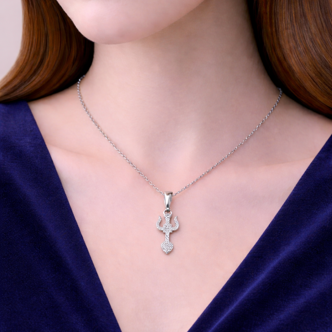 Handcrafted Silver Lord Shiva Trishul Pendant