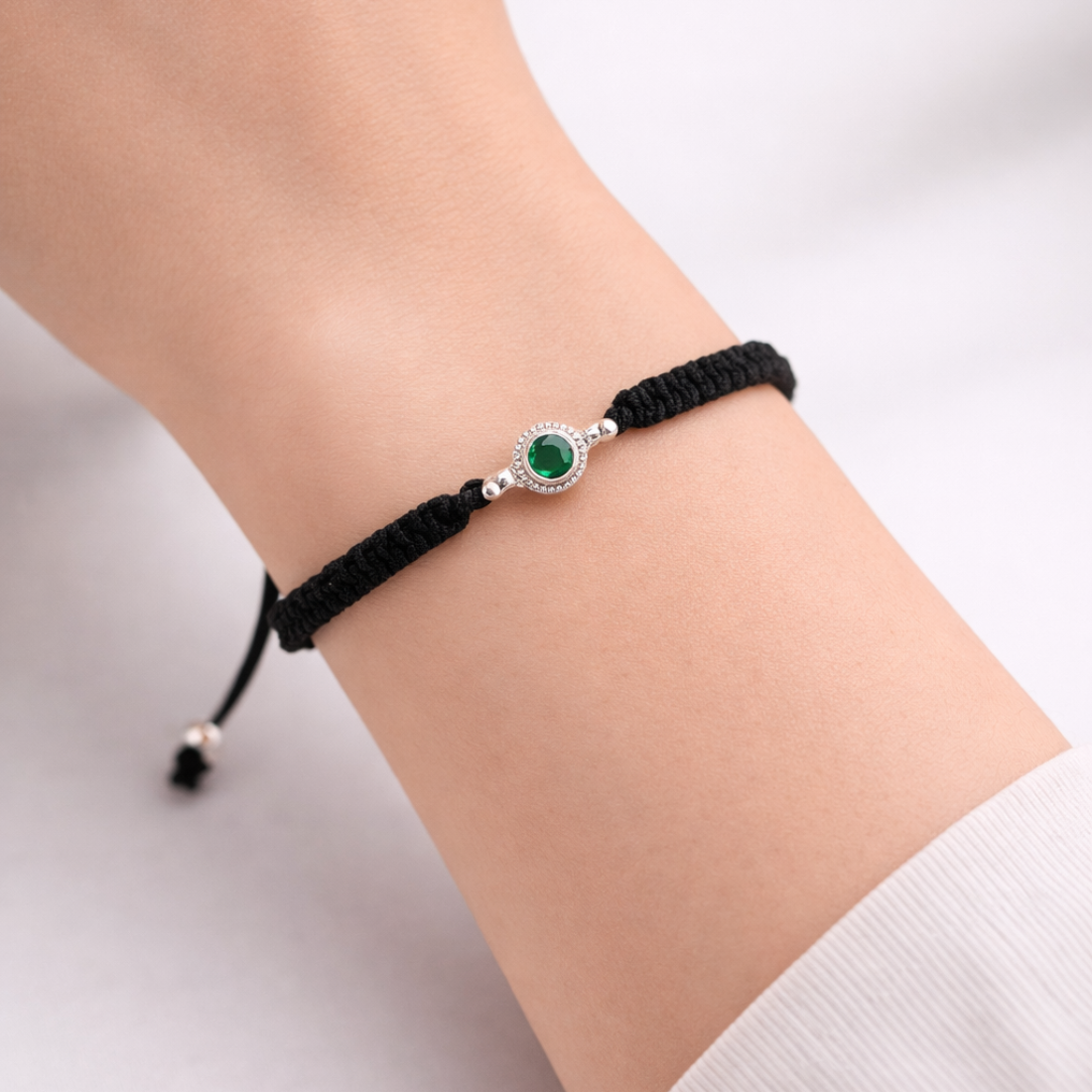 Elegant Emerald Green Crystal Adjustable Bracelet