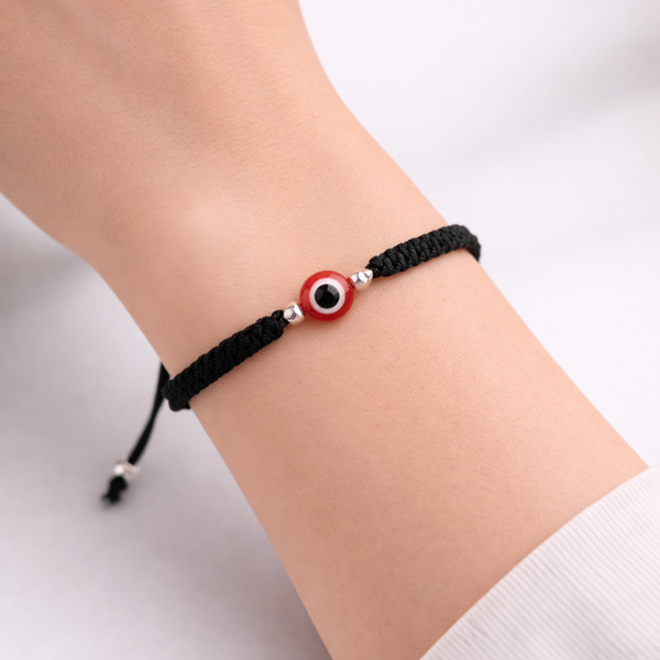 Red Evil Eye Black Braided Bracelet