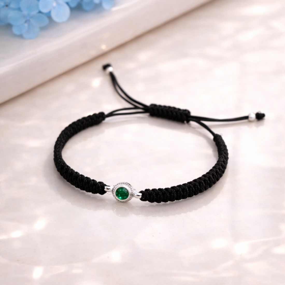 Elegant Emerald Green Crystal Adjustable Bracelet