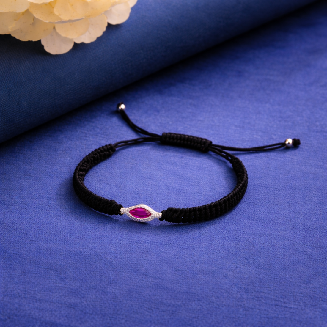 Ruby-Inspired Marquise Eye Adjustable Bracelet