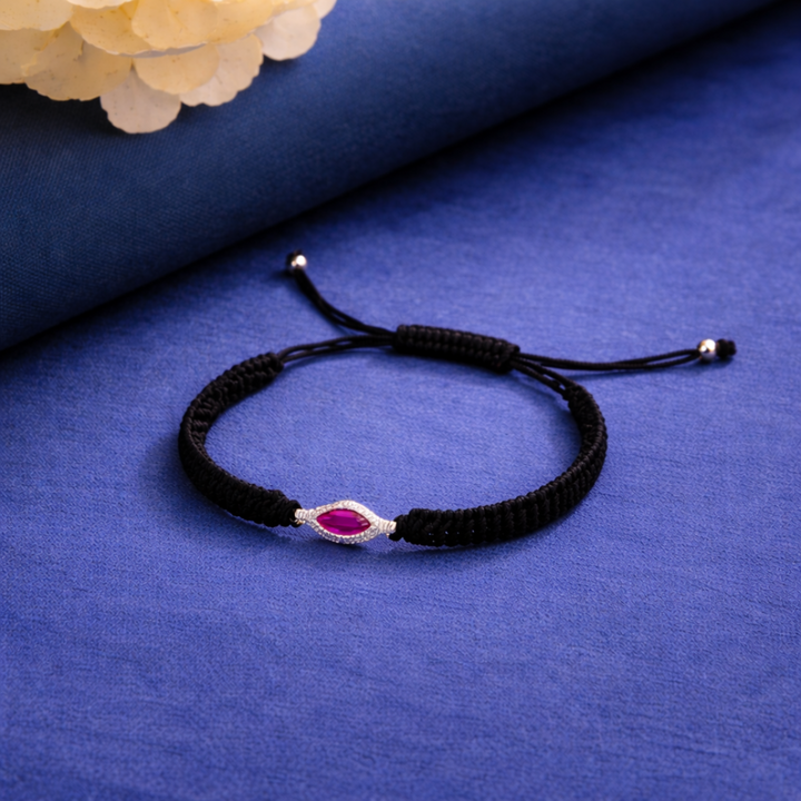 Ruby-Inspired Marquise Eye Adjustable Bracelet